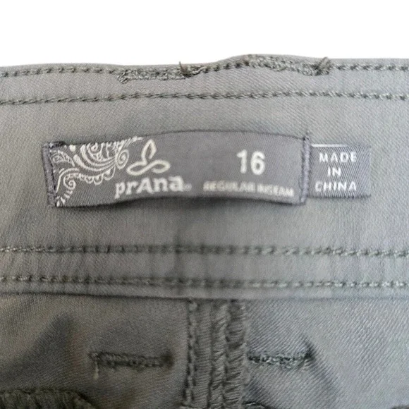 Prana Women's Cargo Pants Khaki Green Straight Leg Outdoor Casual Sz 16 - Picture 6 of 9